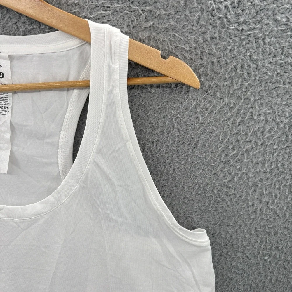 Lululemon Love Tank Top Women 10 White Pima Cotton Racerback Athletic